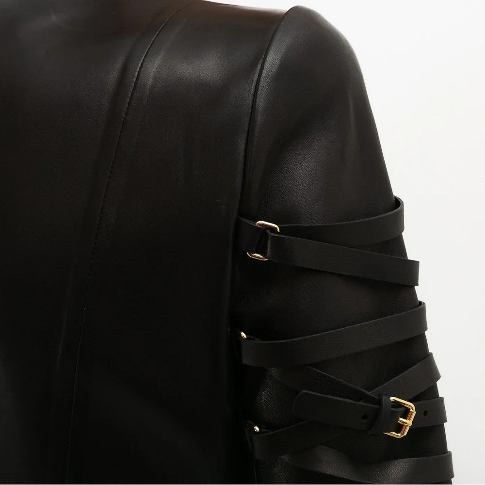 Rare Tom Ford Cut-Out Black Leather Jacket- Spring/Summer 2013 Runway Archival